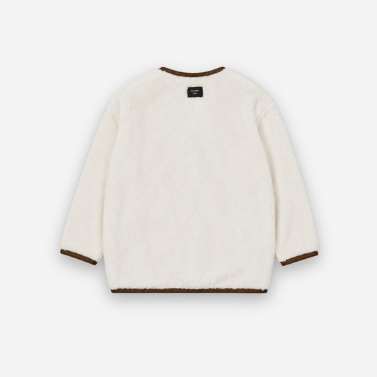 OFF WHITE FLEECE KIDS CARDIGAN [Another Fox]