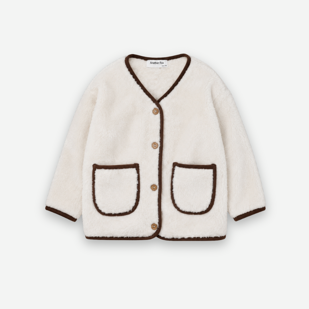 OFF WHITE FLEECE KIDS CARDIGAN [Another Fox]