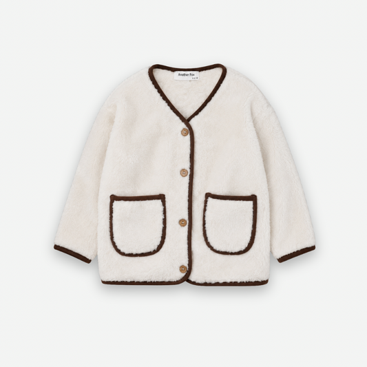 OFF WHITE FLEECE KIDS CARDIGAN [Another Fox]