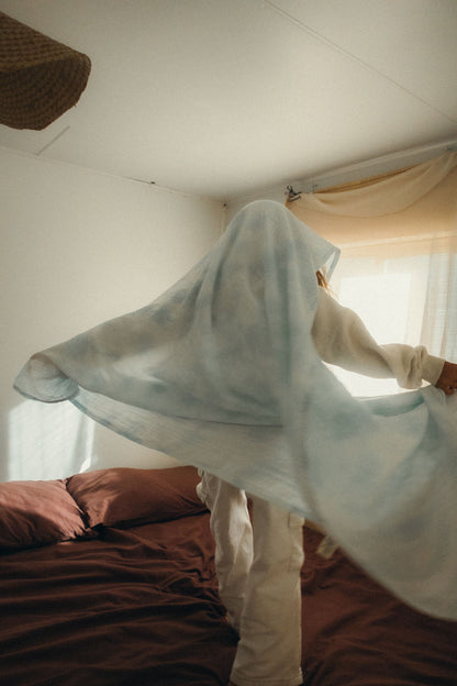 Hand Tie Swaddle - Blue Tie Dye [EARTH THE ARCHIVE]