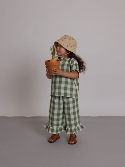 Dill Gingham Boxy T-Shirt [organic zoo] (26SS)