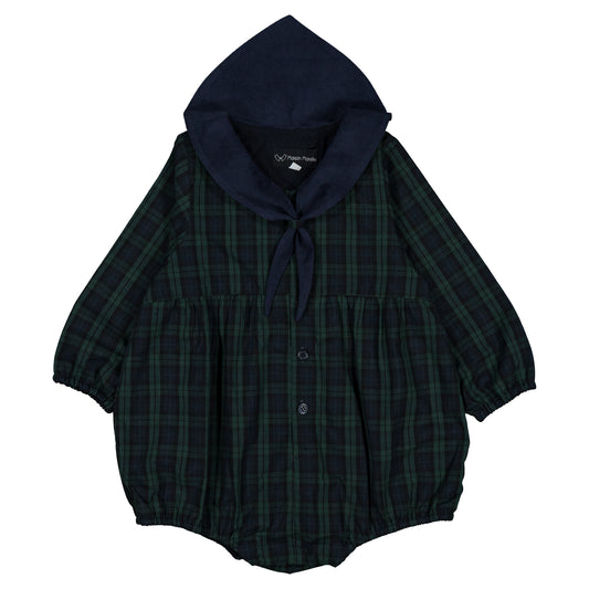Romper ROI - tartan green & blue [Maison Marelle](25AW Drop1)