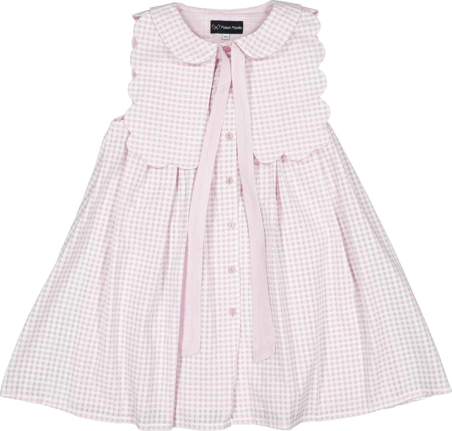 Dress ELYSEE - pink gingham [Maison Marelle] (26SS)