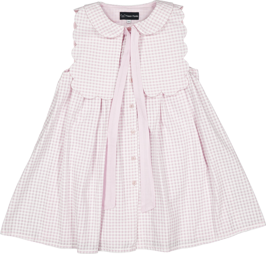 Dress ELYSEE - pink gingham [Maison Marelle] (26SS)