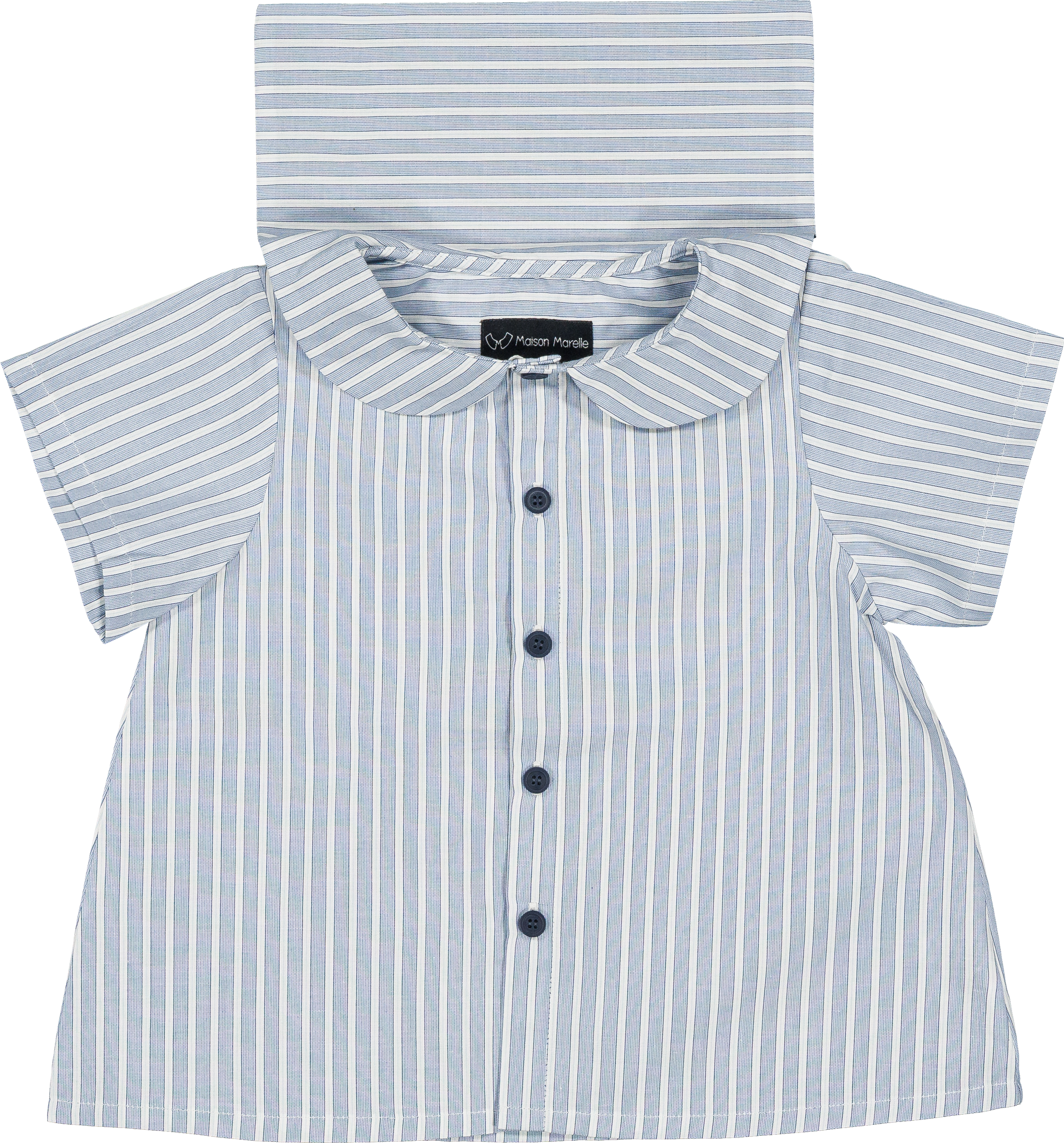 Shirt MONCEAU - blue stripes [Maison Marelle] (26SS) – anoko.