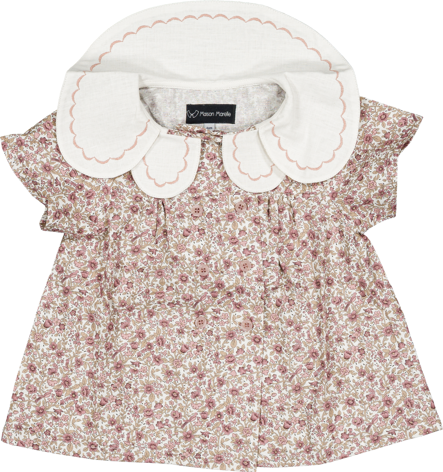 Blouse NOLLET - pink flowers [Maison Marelle] (26SS)