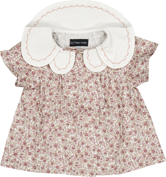Blouse NOLLET - pink flowers [Maison Marelle] (26SS)
