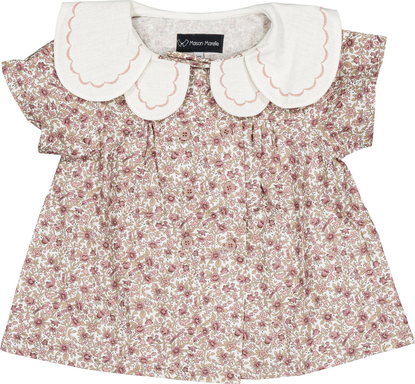 Blouse NOLLET - pink flowers [Maison Marelle] (26SS)