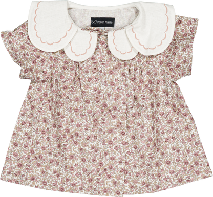 Blouse NOLLET - pink flowers [Maison Marelle] (26SS)