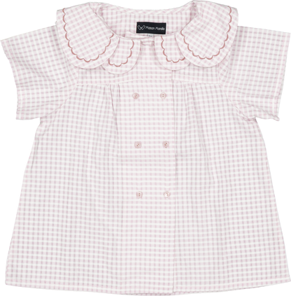 Blouse NOLLET - gingham pink [Maison Marelle] (26SS)
