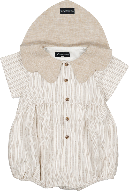 Romper NEUILLY - beige stripes [Maison Marelle] (26SS)