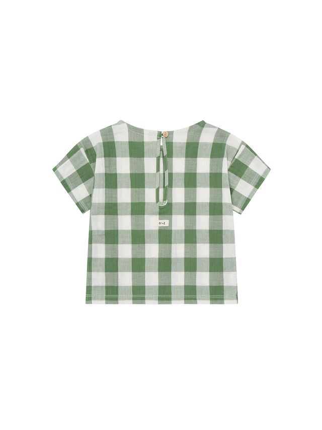 Dill Gingham Boxy T-Shirt [organic zoo] (26SS)