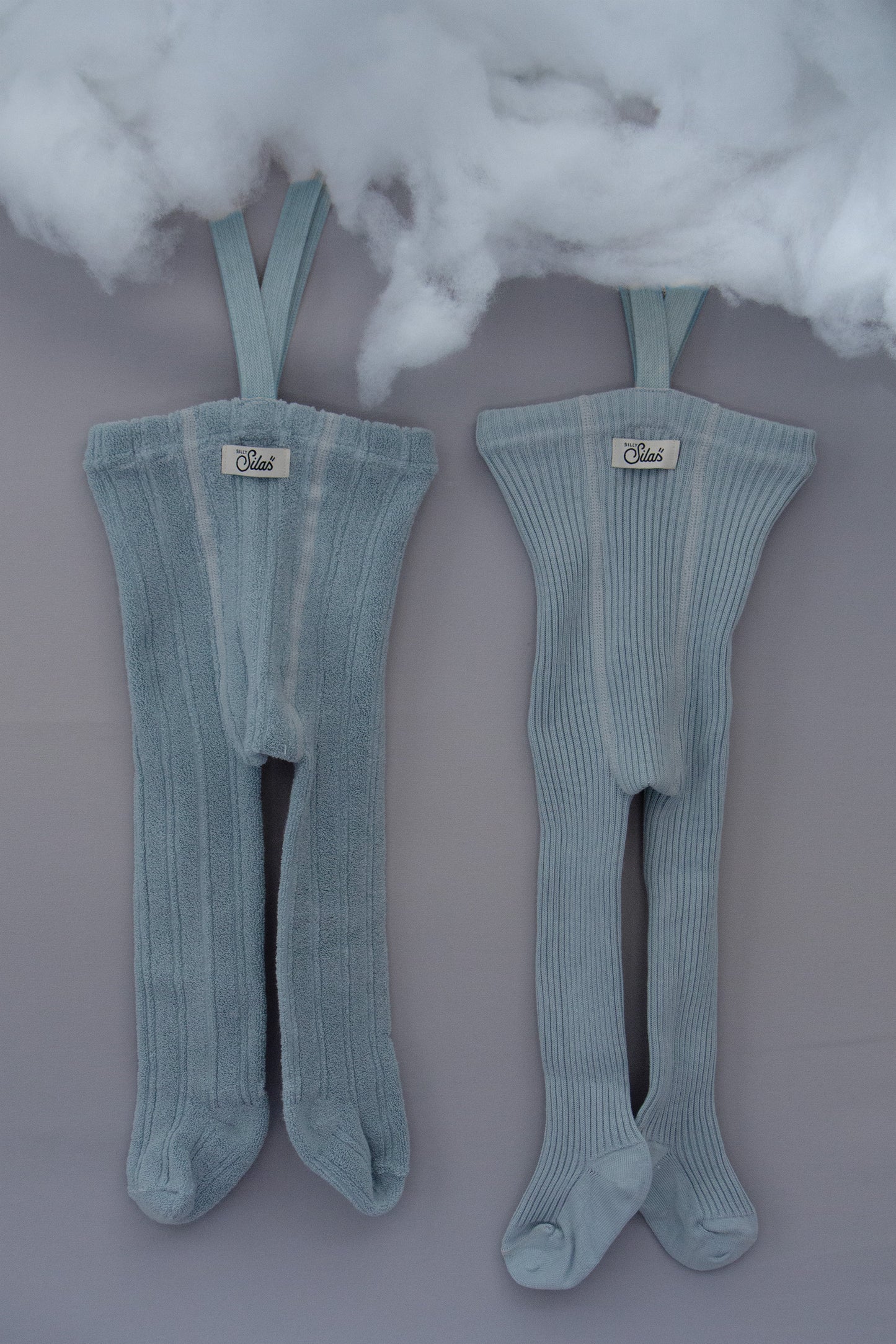 Hippy Footed Tights With Braces - Misty Blue [SILLY Silas (Heavenly Collection)]