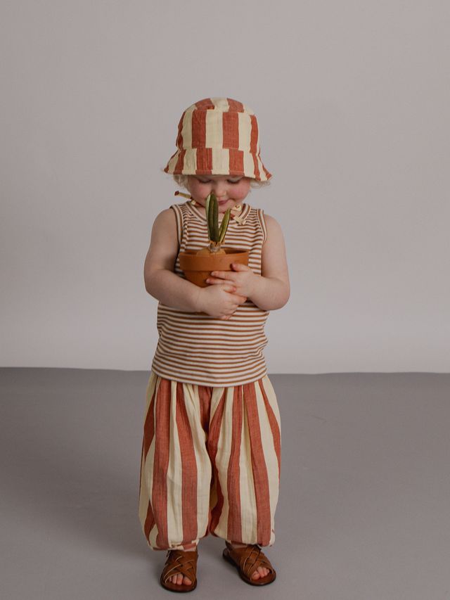 Tomato Stripes Bucket Sun Hat [organic zoo] (26SS)