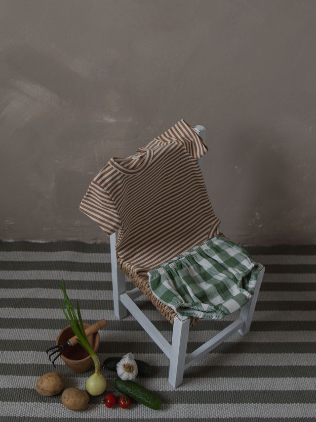 Dill Gingham Shortie [organic zoo] (26SS)