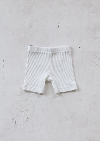 Biker Shorts - White [EARTH THE ARCHIVE]