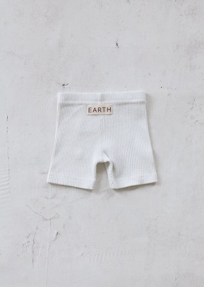 Biker Shorts - White [EARTH THE ARCHIVE]