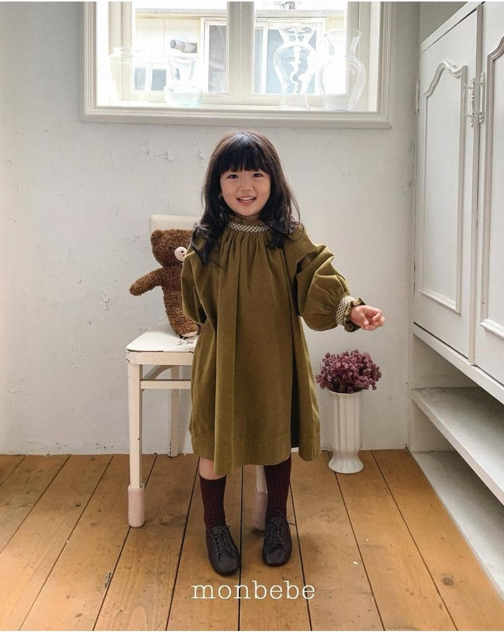 Corduroy Smock Dress [monbebe]（2026Winter） 6