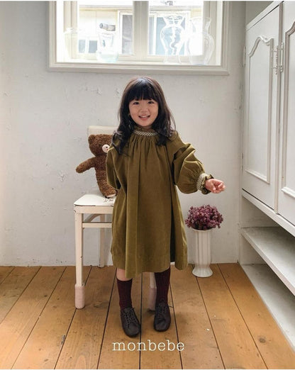 Corduroy Smock Dress [monbebe]（2026Winter） 6