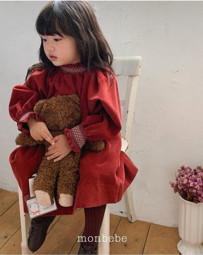 Corduroy Smock Dress [monbebe]（2026Winter） 8