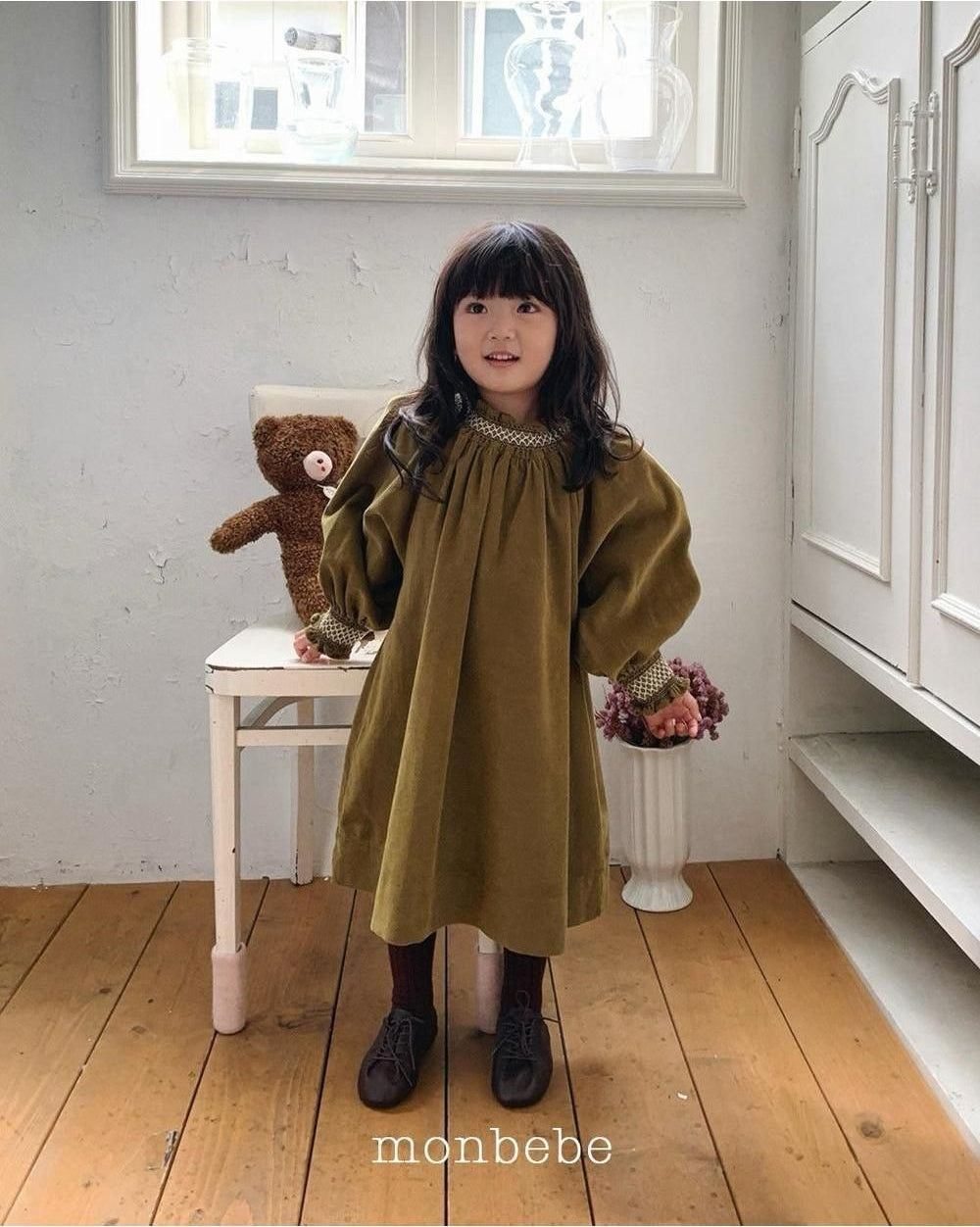 Corduroy Smock Dress [monbebe]（2026Winter） 14