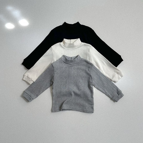 Eyelet Turtleneck Tee [minirobe]（2026Winter） 1