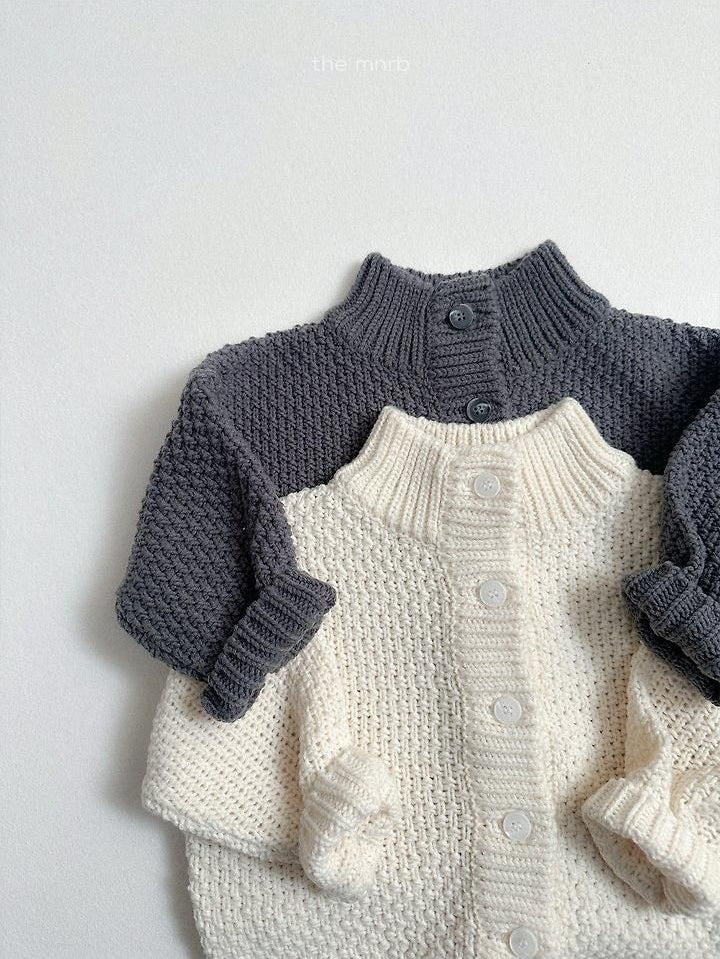Waffle High Neck Cardigan [minirobe]（2026Winter） 3