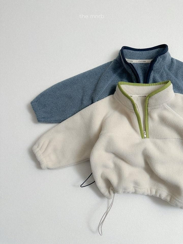 Two-Tone Fleece Half Zip-Up [minirobe]（2026Winter） 4