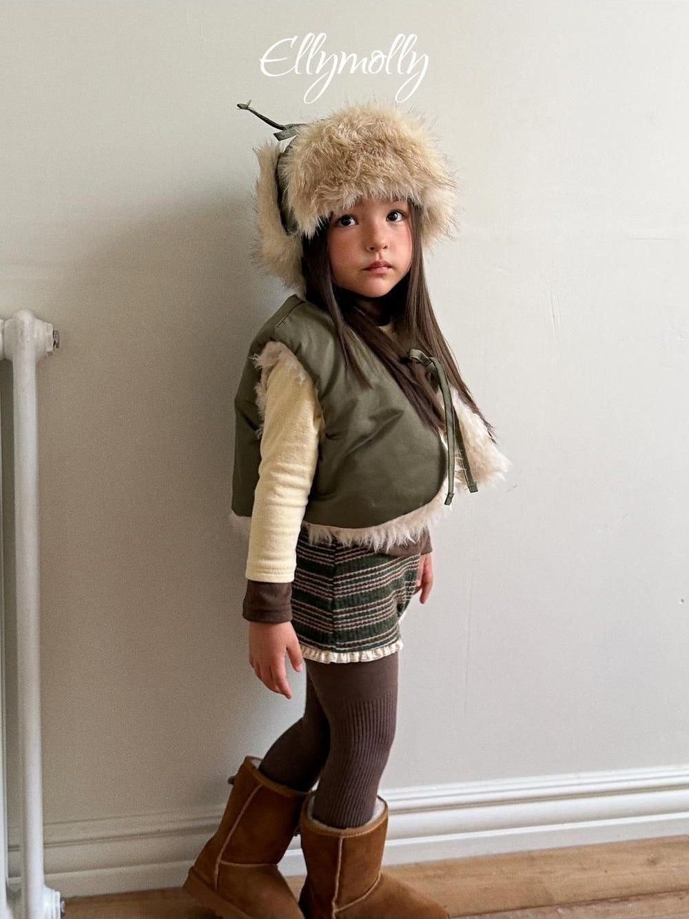 Eskimo Fur Ear Flap Padded Hat [Ellymolly]（2026Winter） 6
