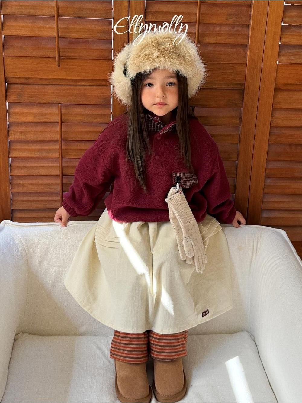 Eskimo Fur Ear Flap Padded Hat [Ellymolly]（2026Winter） 15