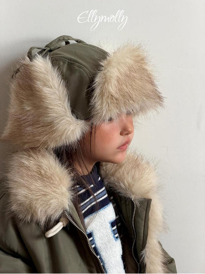 Eskimo Fur Ear Flap Padded Hat [Ellymolly]（2026Winter） 26