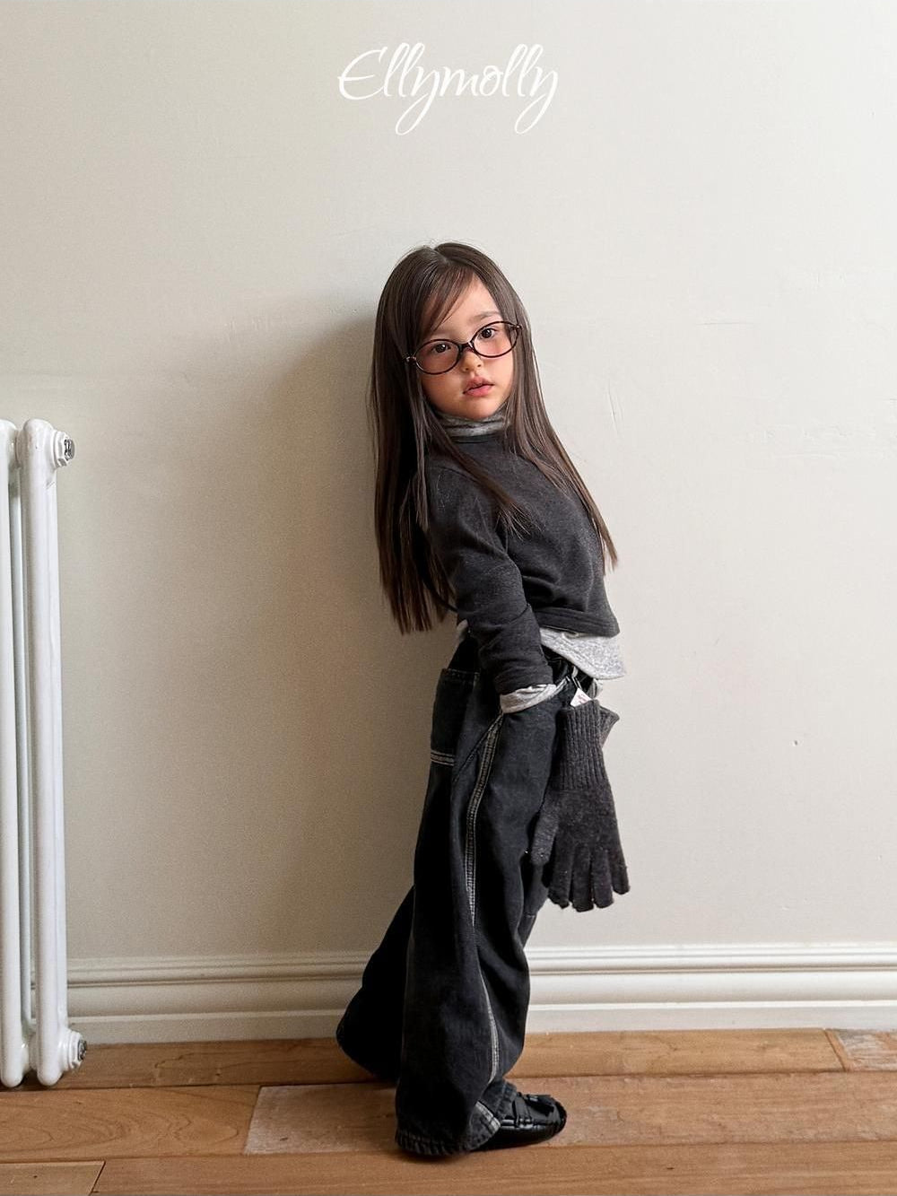Brushed Color Block Turtleneck Tee [Ellymolly]（2026Winter） 19