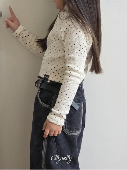 Dot Brushed Mock Neck Tee [Ellymolly]（2026Winter） 3