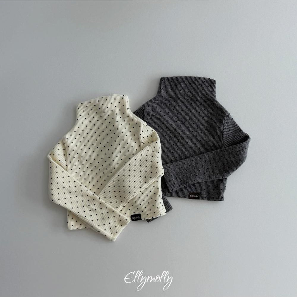 Dot Brushed Mock Neck Tee [Ellymolly]（2026Winter） 17