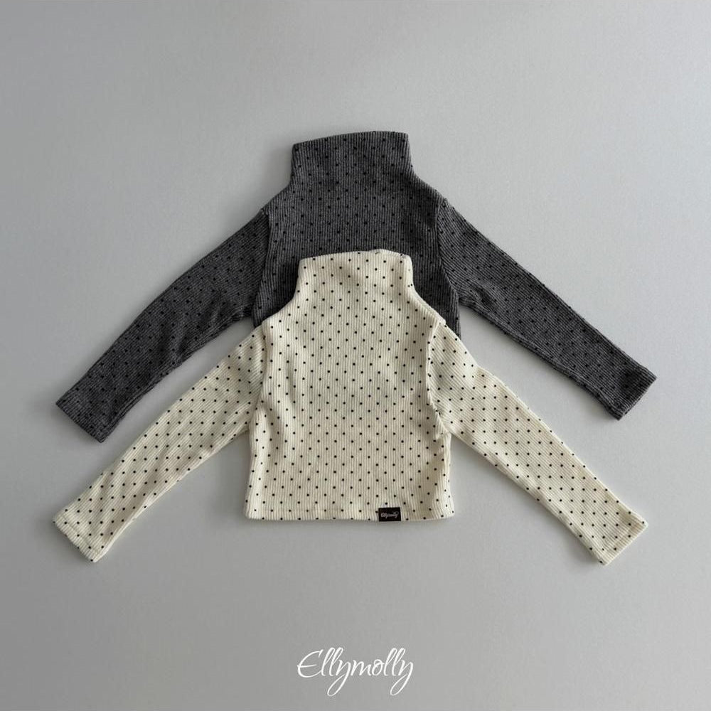 Dot Brushed Mock Neck Tee [Ellymolly]（2026Winter） 18