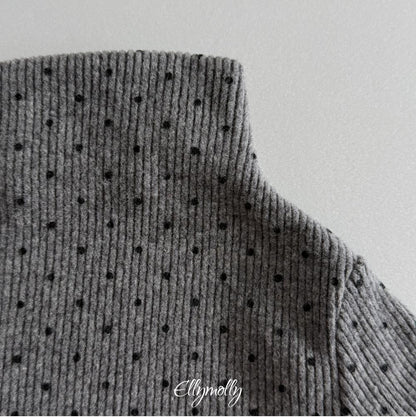 Dot Brushed Mock Neck Tee [Ellymolly]（2026Winter） 23