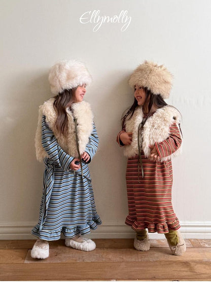 Fleece Frill Long Dress [Ellymolly]（2026Winter） 6