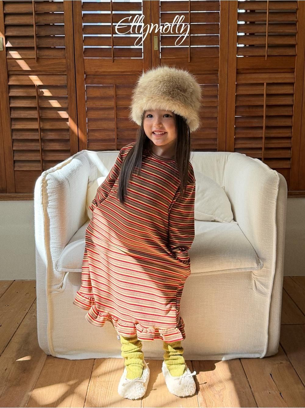 Fleece Frill Long Dress [Ellymolly]（2026Winter） 9