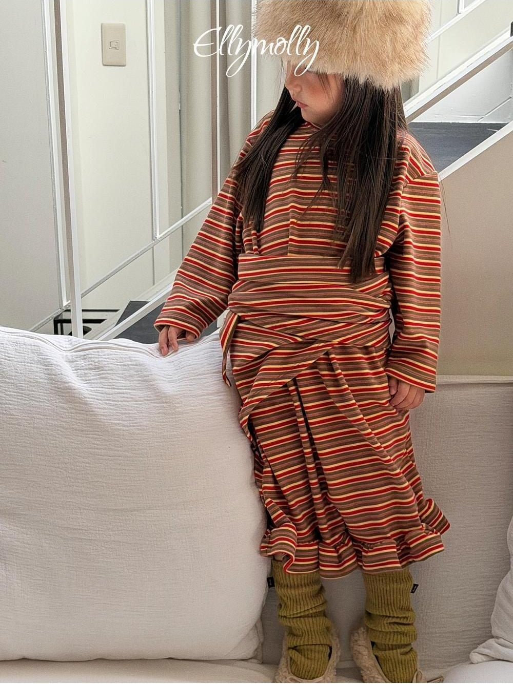 Fleece Frill Long Dress [Ellymolly]（2026Winter） 10
