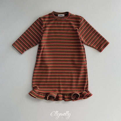 Fleece Frill Long Dress [Ellymolly]（2026Winter） 20