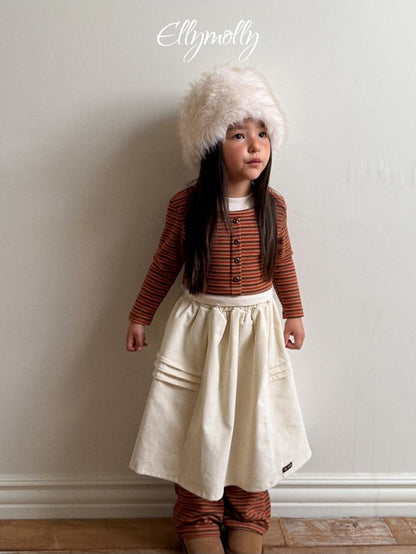 Pompom Corduroy Skirt [Ellymolly]（2026Winter） 5