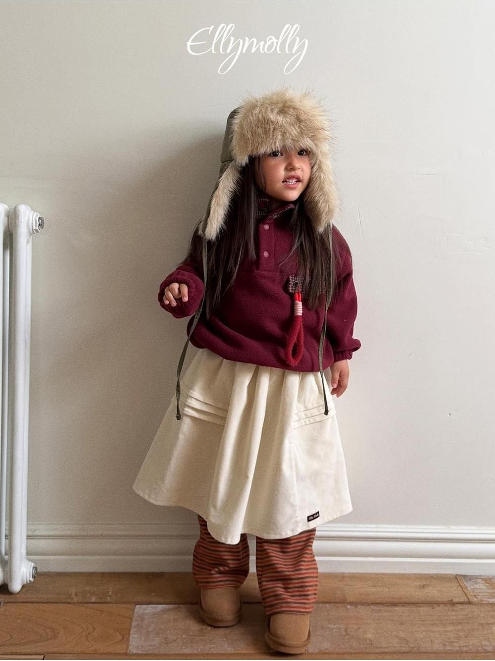 Pompom Corduroy Skirt [Ellymolly]（2026Winter） 9