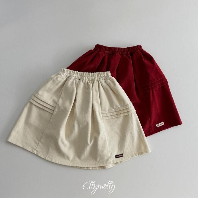Pompom Corduroy Skirt [Ellymolly]（2026Winter） 2