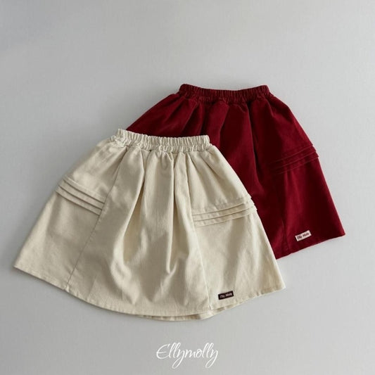 Pompom Corduroy Skirt [Ellymolly]（2026Winter） 2