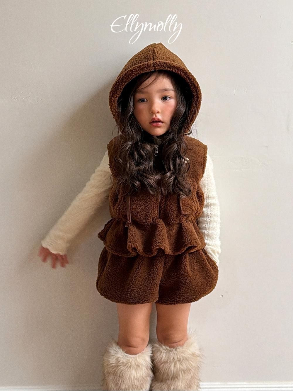 Bear Hooded Vest [Ellymolly]（2026Winter） 3