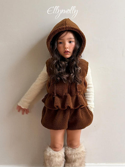 Bear Hooded Vest [Ellymolly]（2026Winter） 3