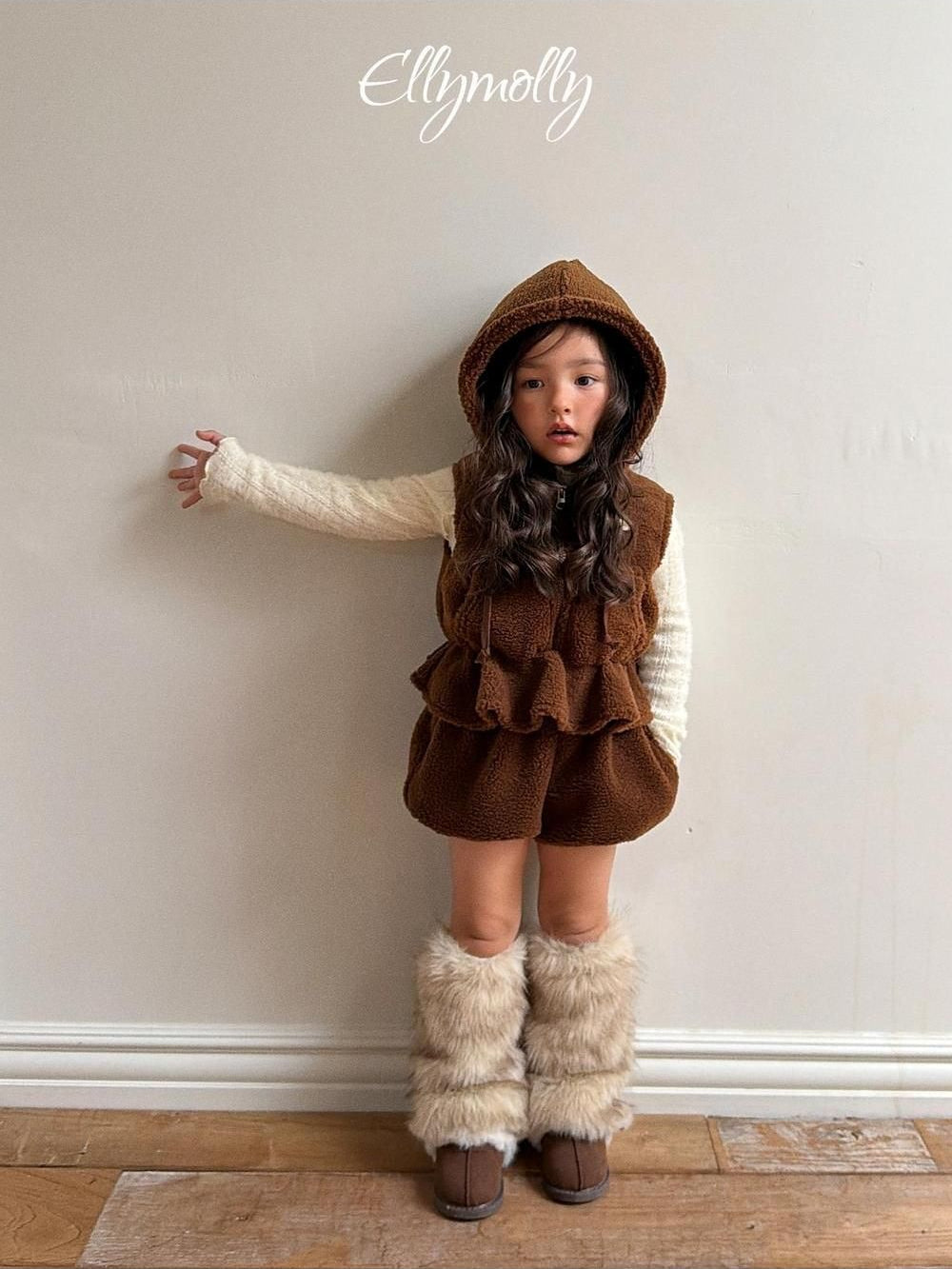 Bear Hooded Vest [Ellymolly]（2026Winter） 4