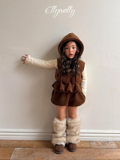 Bear Hooded Vest [Ellymolly]（2026Winter） 4
