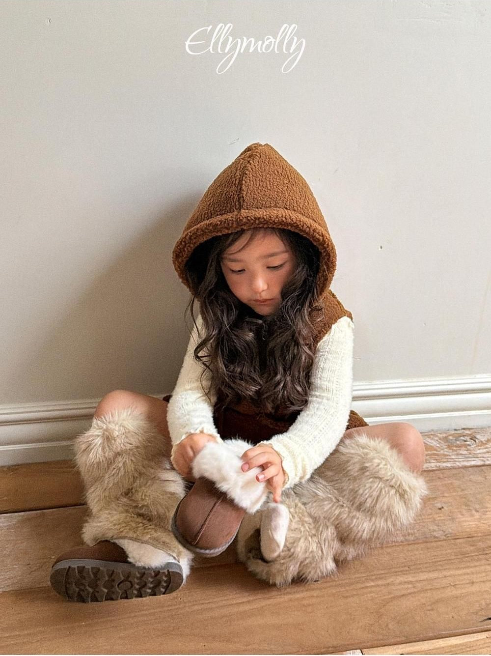 Bear Hooded Vest [Ellymolly]（2026Winter） 13