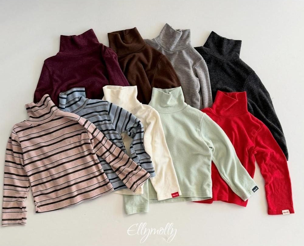 Snow Warmer Turtleneck Tee (Plain) [Ellymolly]（2026Winter） 24